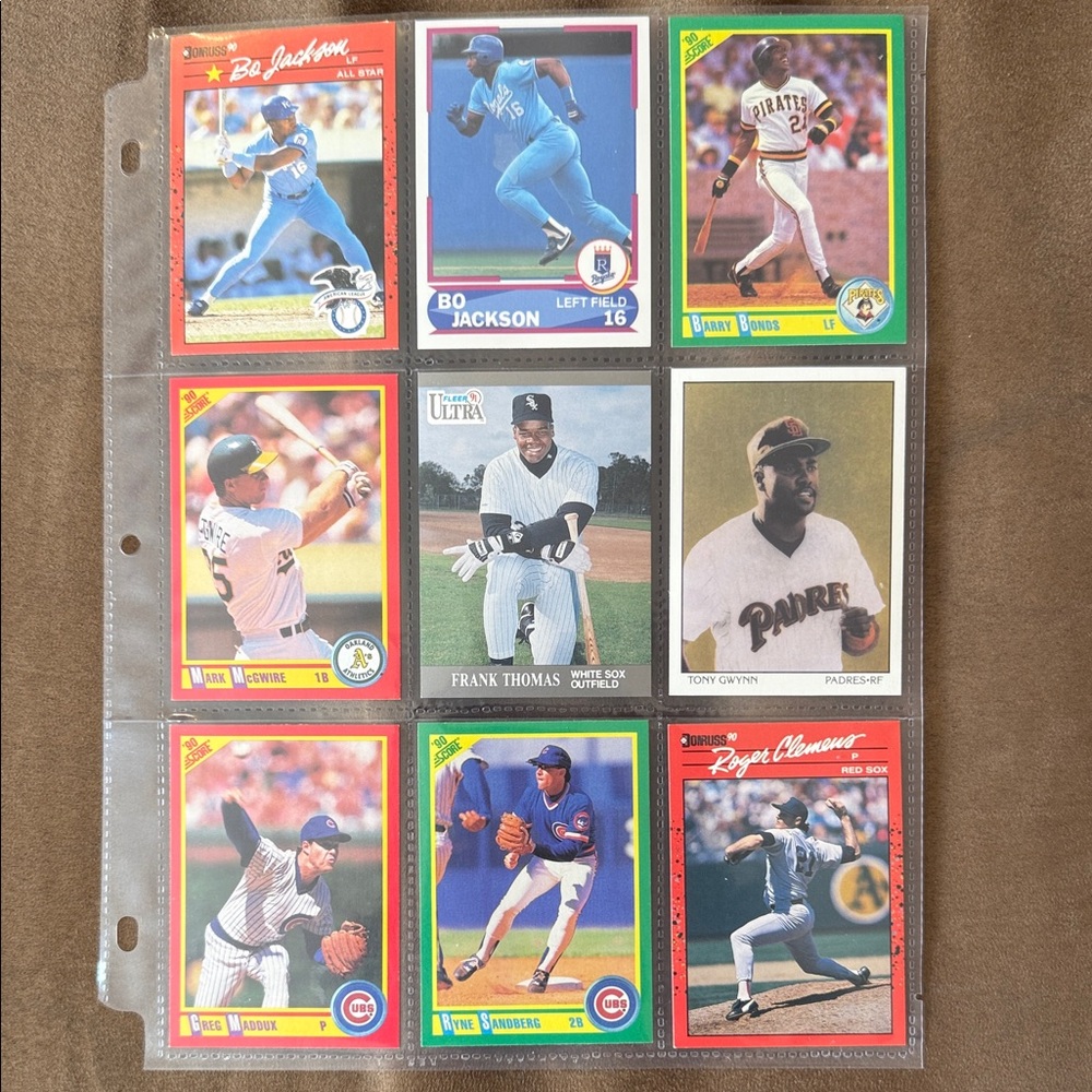Baseball Trading Card Collection - 9 different baseball super star cards